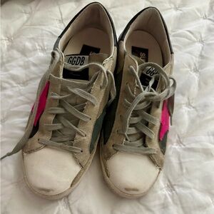 Golden Goose Women's Sneakers - Camo with Pink Star Size 38